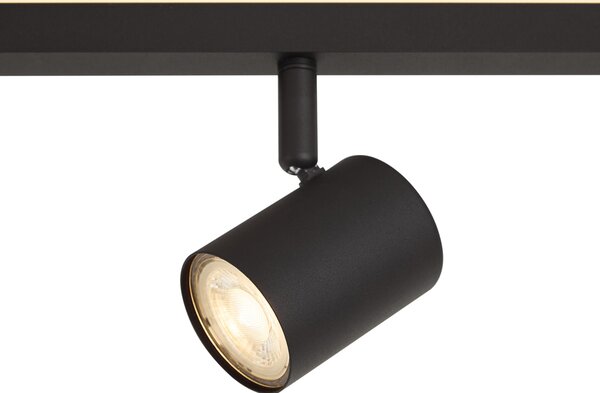 Modern fekete 4 fényforrású mennyezeti spotlámpa GU10 50mm háttérvilágítással és 3 állású kapcsolóval - Back Up