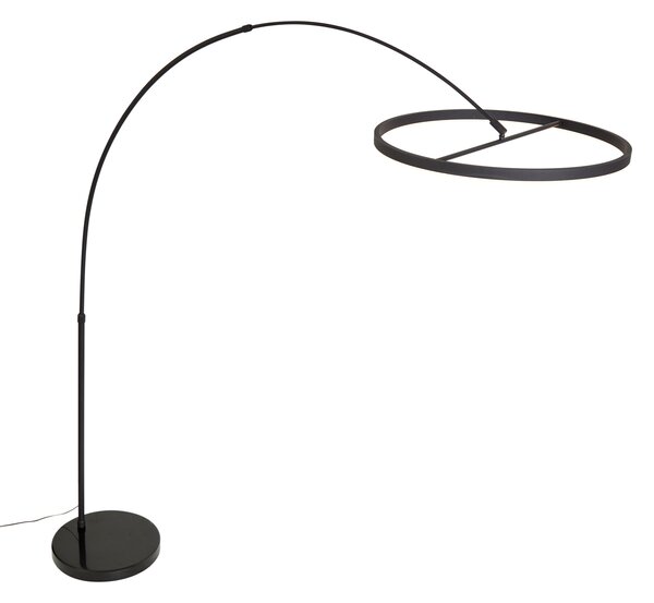 Design íves állólámpa fekete, LED-del, 3 lépésben dimmelhető - Anello