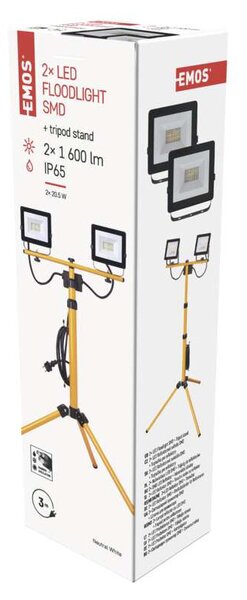 Emos Hobby Slim LED reflektor hordozható 2× 1600lm + háromlábú állvány IP65