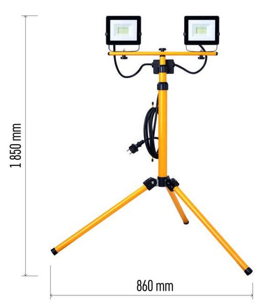 Emos Hobby Slim LED reflektor hordozható 2× 1600lm + háromlábú állvány IP65