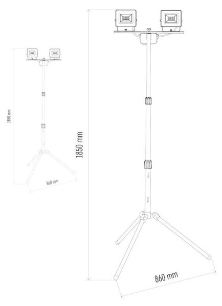 Emos Hobby Slim LED reflektor hordozható 2× 1600lm + háromlábú állvány IP65