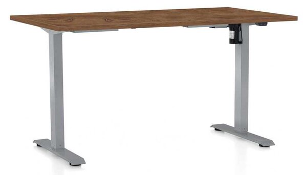OfficeTech A állítható magasságú asztal, 120 x 80 cm, szürke alap, silverjack tölgy