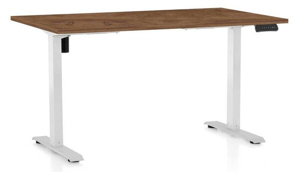 OfficeTech B állítható magasságú asztal, 120 x 80 cm, fehér alap, silverjack tölgy