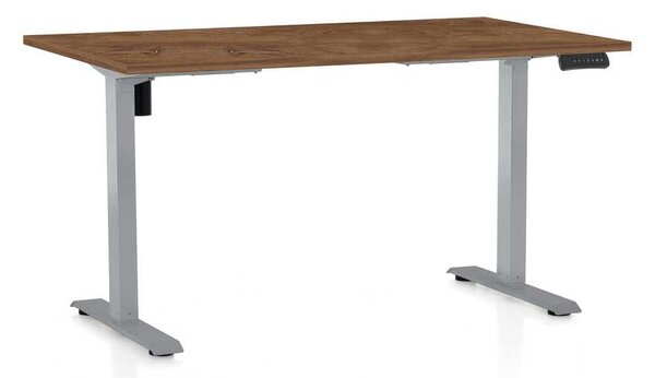 OfficeTech B állítható magasságú asztal, 120 x 80 cm, szürke alap, silverjack tölgy