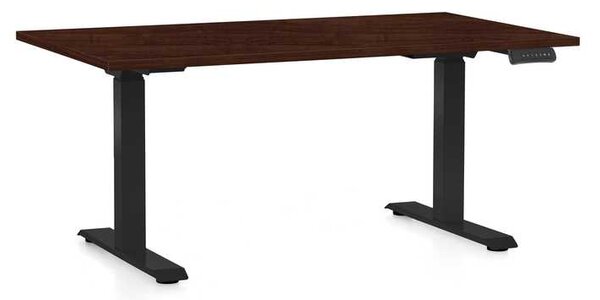 OfficeTech C állítható magasságú asztal, 120 x 80 cm, fekete alap, wenge