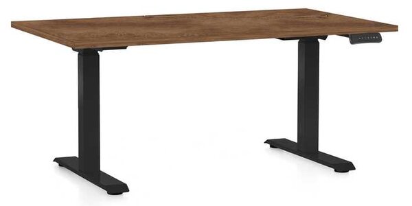 OfficeTech C állítható magasságú asztal, 120 x 80 cm, fekete alap, silverjack tölgy