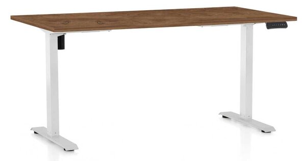 OfficeTech B állítható magasságú asztal, 160 x 80 cm, fehér alap, silverjack tölgy