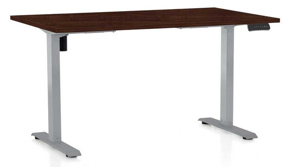 OfficeTech B állítható magasságú asztal, 120 x 80 cm, szürke alap, wenge
