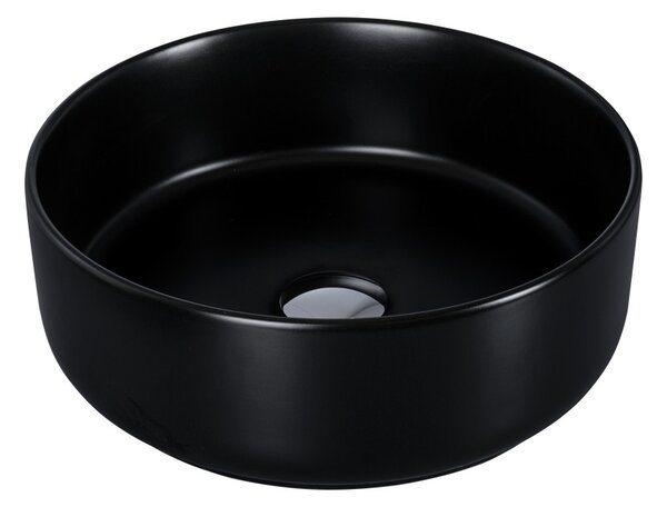 Eros SIMPLE 8 - PULTRA ültethető - Top Counter - porcelán mosdó - MATT FEKETE - 36 x 36 x 13 cm