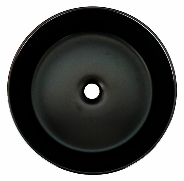 Eros SIMPLE 8 - PULTRA ültethető - Top Counter - porcelán mosdó - MATT FEKETE - 36 x 36 x 13 cm