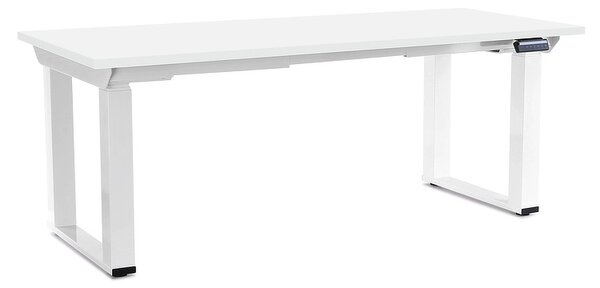 OfficeTech Strong állítható magasságú asztal 180 x 80 cm, fehér alap, fehér