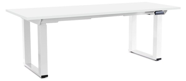 OfficeTech Strong állítható magasságú asztal 200 x 80 cm, fehér alap, fehér