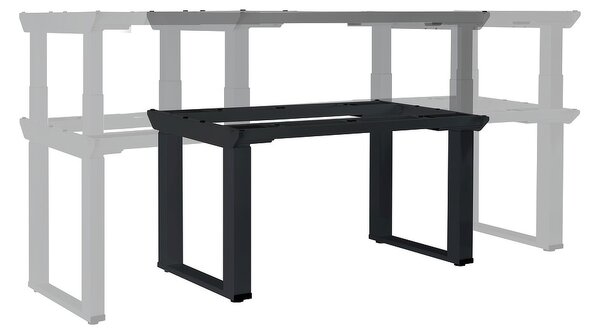 OfficeTech Strong állítható magasságú asztal 180 x 80 cm, fekete alap, fehér