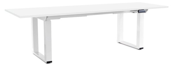OfficeTech Strong állítható magasságú asztal 240 x 80 cm, fehér alap, fehér