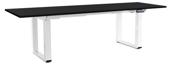 OfficeTech Strong állítható magasságú asztal 240 x 80 cm, fehér alap, fekete