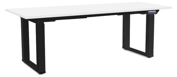 OfficeTech Strong állítható magasságú asztal 200 x 80 cm, fekete alap, fehér