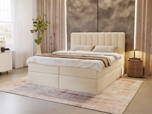 MAGIC kárpitozott boxspring ágy - bézs Méret: 140x200