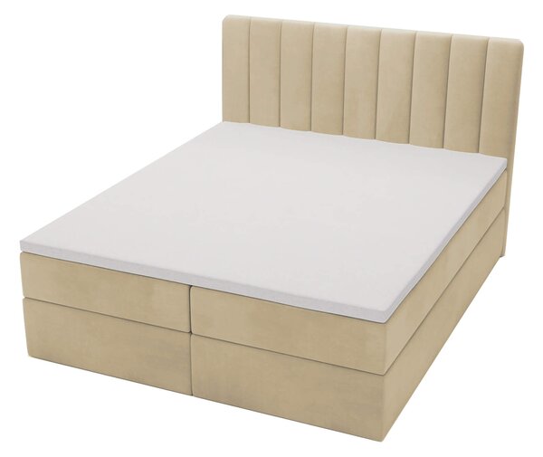 MAGIC kárpitozott boxspring ágy - bézs Méret: 140x200