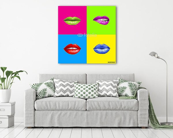 Pop art ajkak.Lips háttér. (vászonkép)
