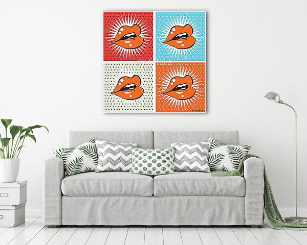 Pop Art, csókos szájak (vászonkép)