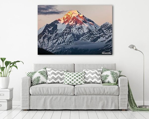 Éjszakai panorámás kilátás a Dhaulagiri-Nepál-hegyről (vászonkép)