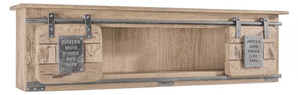 VAS Falipolc mangó 130x25x35, fehérített, lakkozott