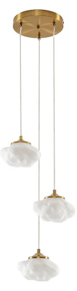 Függőlámpa Lindby, Piatra, dimmable, Fehér, Nappali, Üveg, Modern