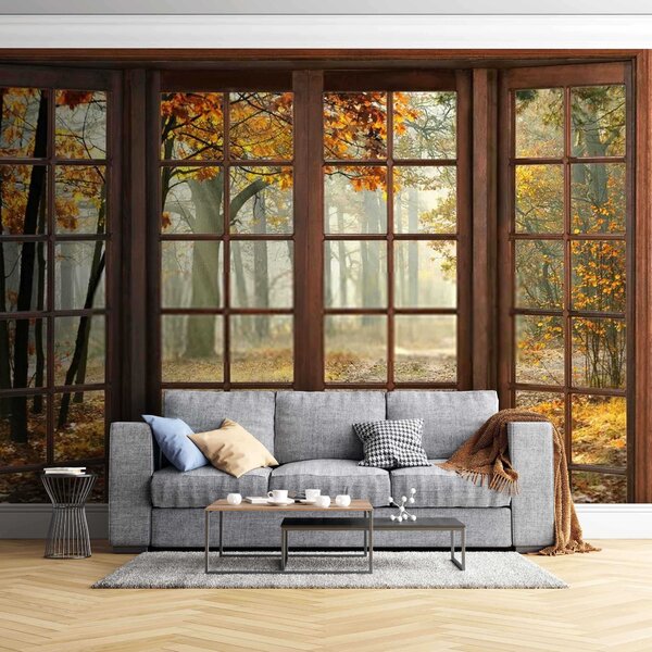 Fotótapéta Ablak fákkal és egy ösvényen keresztül, Ablakos fotótapéta, Népszerű fotótapéta, u02605 - Tapeko.hu