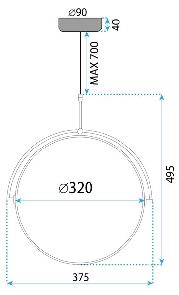 Toolight Szerszámlámpa, LED mennyezeti lámpa 35cm APP1426-C, fekete, OSW-01880