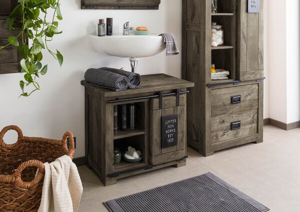 IRON fiókos komód Mango 70x40x60 szürke, lakkozott