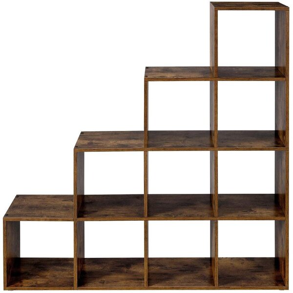 Könyvespolcok, 10 kockás tároló, 129,5 x 29 x 129,5 cm