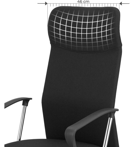Irodai szék, Ergonomikus forgószék, 63 x (110-120) x 63 cm, fekete