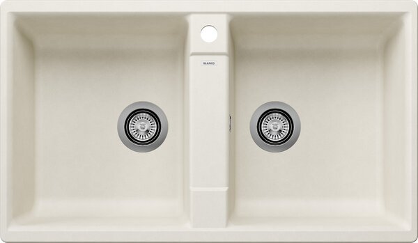 Blanco Zia 9, szilgránit mosogató 860x500x190 mm, 2 kamrás, fehér puha, BLA-527210
