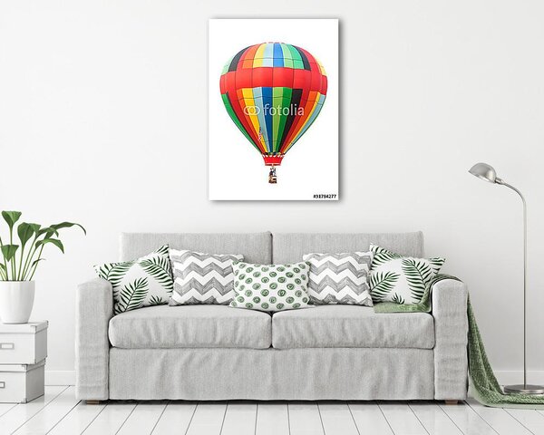 Hőlégballon fehér háttérrel (vászonkép)