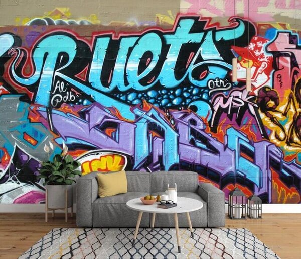 Fotótapéta Fal graffitivel, Tiniknek szánt fotótapéta, Népszerű fotótapéta, u11783 - Tapeko.hu