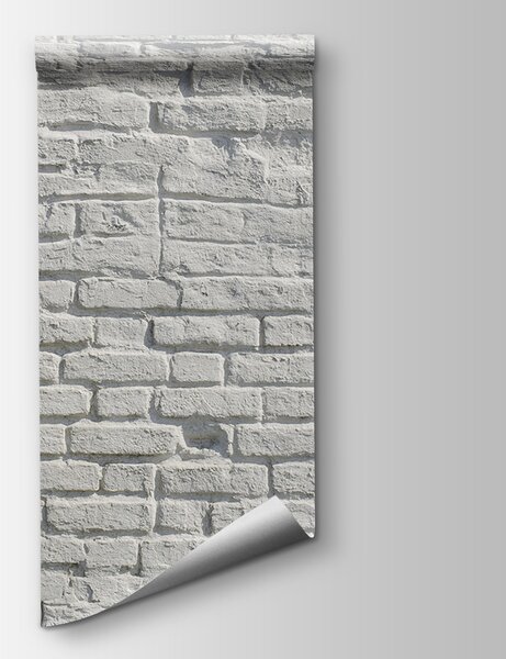 Fotótapéta Fehér téglafal fekete foltokkal, Designer fali fotótapéta, Népszerű fotótapéta, u12032 - Tapeko.hu