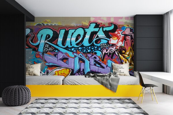 Fotótapéta Fal graffitivel, Tiniknek szánt fotótapéta, Népszerű fotótapéta, u11783 - Tapeko.hu