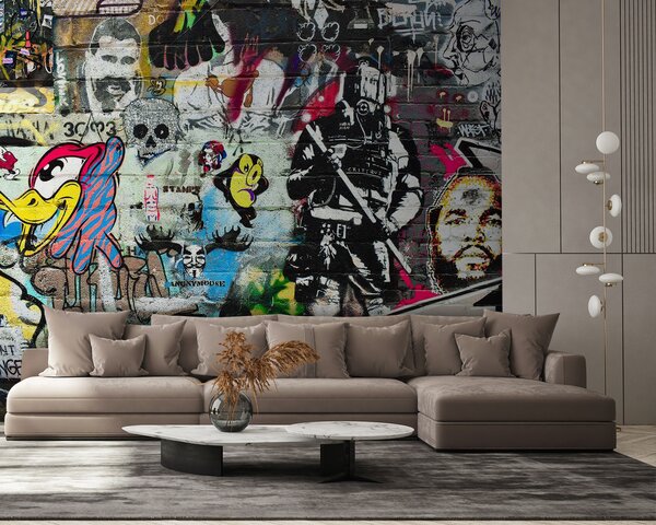 Fotótapéta Graffitivel borított fal, Designer fali fotótapéta, Népszerű fotótapéta, u12434 - Tapeko.hu