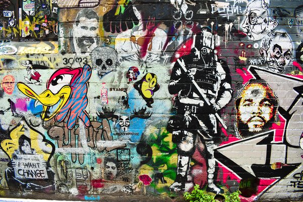 Fotótapéta Graffitivel borított fal, Designer fali fotótapéta, Népszerű fotótapéta, u12434 - Tapeko.hu