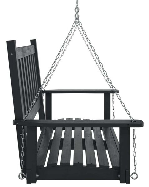 VidaXL Kert Hintapád - Fekete Fenyőfa - 115x65x63 cm