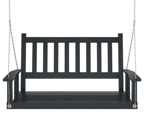 VidaXL Kert Hintapád - Fekete Fenyőfa - 115x65x63 cm