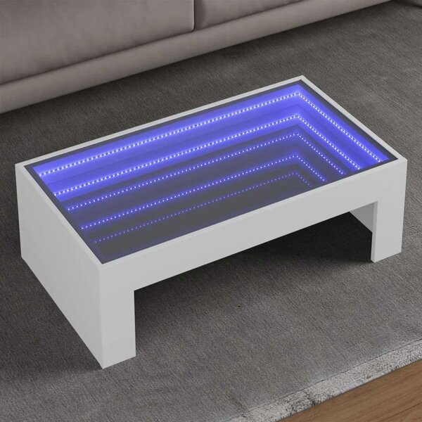 VidaXL LED Dohányzóasztal - Végtelen Tükör - 90x50x30 cm