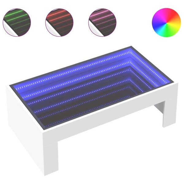 VidaXL LED Dohányzóasztal - Végtelen Tükör - 90x50x30 cm