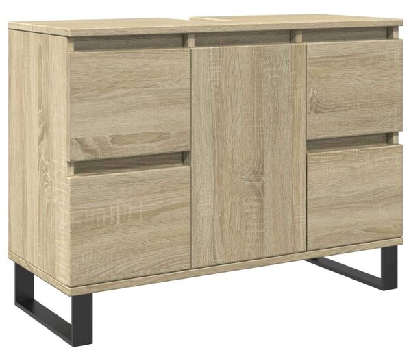 VidaXL sonoma tölgy színű szerelt fa mosdószekrény 80 x 33 x 60 cm