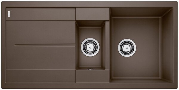 Blanco Metra 6 S, szilgránit mosogató 1000x500x190 mm, 1,5 kamrás, sötétbarna, BLA-515046