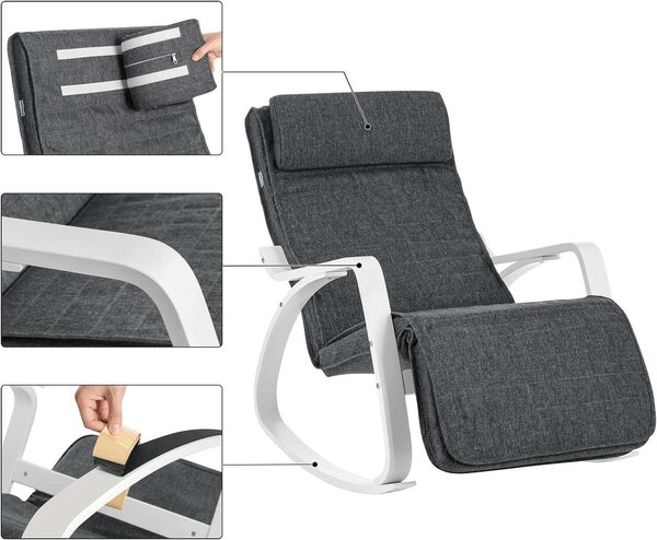 SONGMICS Hintaszék - Kényelmes Relax Fotel - 121,5x67x84 cm