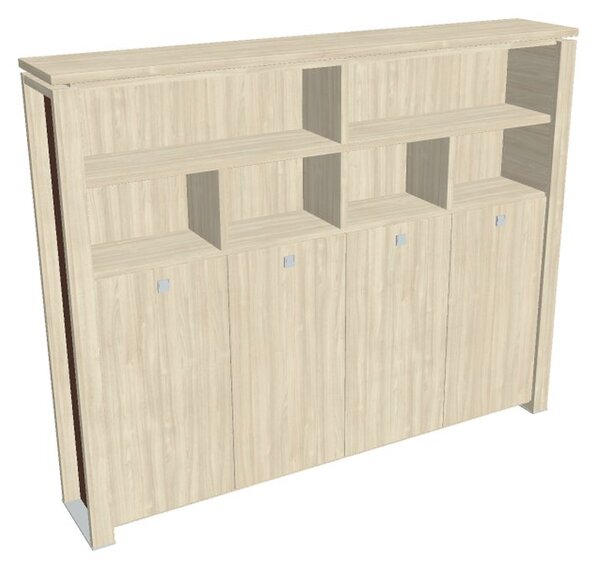 Verno+ S magas gardrób 260 x 46 x 210 cm, polccal, akác / barna
