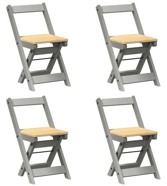 VidaXL Corona Összecsukható Étkezőszék - 4 db, Szürke