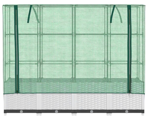 VidaXL rattan megjelenésű magaságyás melegháztakaróval 160x40x138 cm
