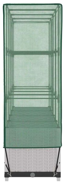 VidaXL rattan megjelenésű magaságyás melegháztakaróval 160x40x138 cm